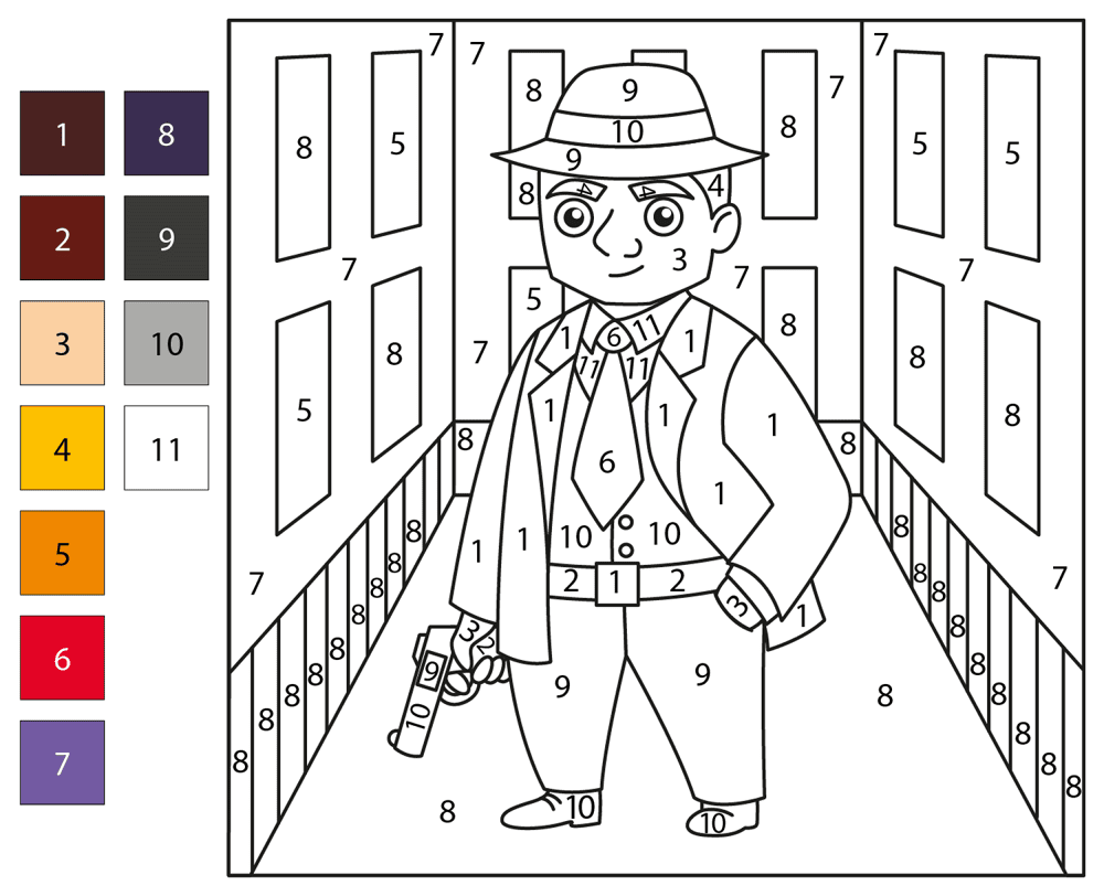 Gangster Color By Number Coloring Page Md 9.05.33 PM Coloring Page — Free Printable — free printable coloring page